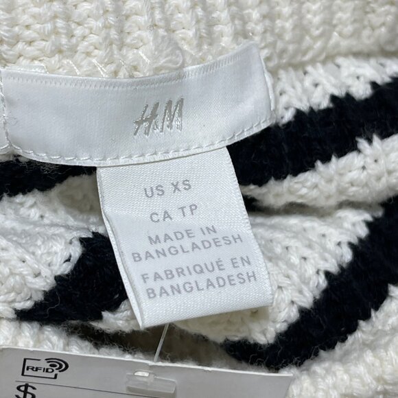 New H & M Knit Sweater Gold Buttons Mock Neck XS Extra Small - Picture 4 of 8